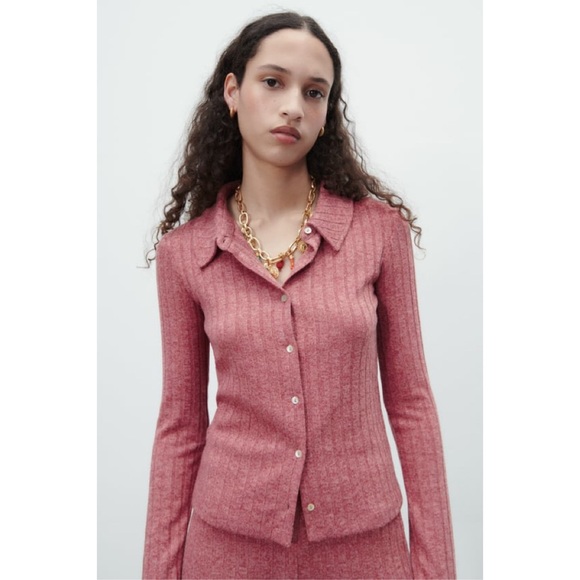 NWT Zara SOFT RIB POLO SHIRT - Picture 3 of 5